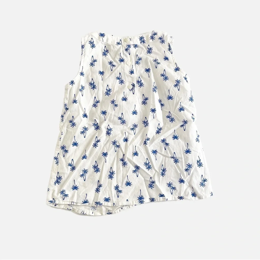 CARTER’S Girl’s Sleeveless Palm Tree Collared Top - Size 5